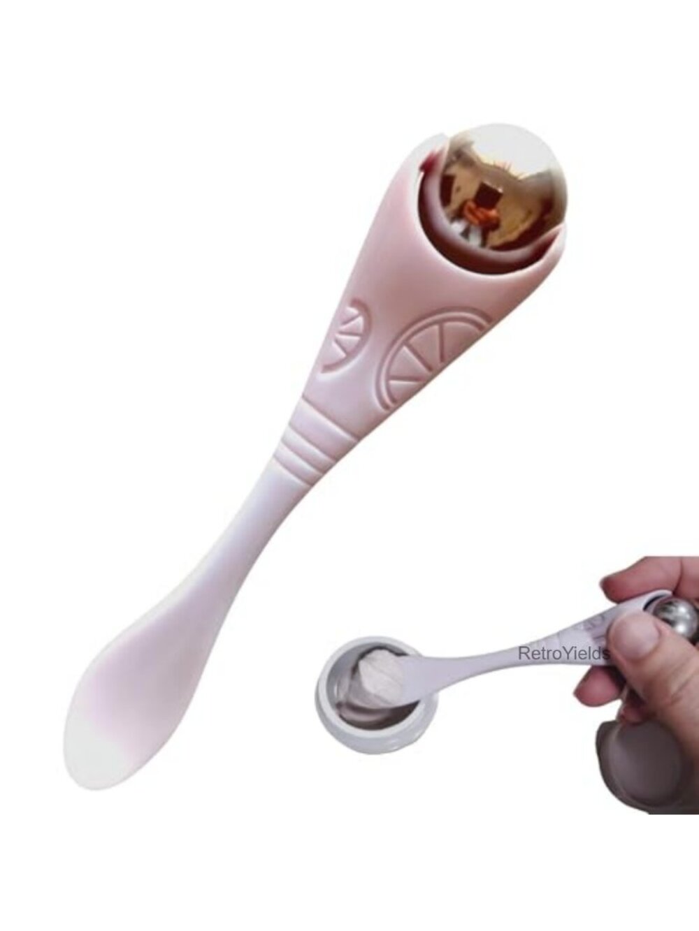 Mini Ice Roller Facial Massager Stainless Steel Cream Spoon